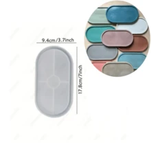 Cetakan Silikon Oval untuk Baki Penyimpanan, Cetakan Resin Plaster Dekorasi Rumah DIY, Cocok untuk Kerajinan Tangan, Dapat Digunakan Kembali - Cetakan Palet - View 2