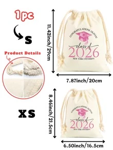 Bolsa de cordón personalizada para graduación, bolsa de regalo personalizada con texto "Clase de 2026", bolsa de fiesta de graduación con transferencia de calor de tinta blanca, bolsa de dulces para graduados, bolsa de celebración de graduación de universidad y escuela secundaria, bolsa de felicitaciones personalizada con nombre para estudiantes, compañeros de clase e invitados - Multicolor - Ver 11