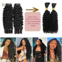 bling hair 20 22 Inch Burmese Curly Feather Crochet Human Hair 14 16 Inch Extensions Human Crochet Hair Pre Looped 50g Reusable Invisible Pre-Separated Knotless 100% Virgin Human Hair Crochet Bundles Natural Black - Natural Black - Xem 10