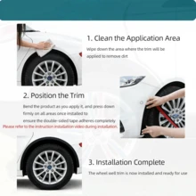 HMIYD Automotive Wheel Eyebrow Lip Edge Trim, Universal Rubber Wheel Eyebrow Edge Protection Cover, Suitable For Automotive Wheel Eyebrow Edge Trimming - Black - View 2