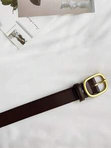 1pc Women's Minimalist Fashion PU Leather Belt, Suitable For Casual Jeans, Ideal For Autumn And Winter, Perfect For School, Parties, And Everyday Wear. - 咖啡 - 查看 7