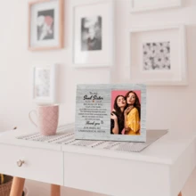 1 pieza Marco de fotos de madera para regalo de amistad de mujeres, para mejores amigas, compañeras de trabajo, hermanas del alma, plano 2D - A - Ver 6