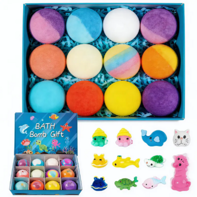 Bath Bombs For Women, 12pcs Handmade Natural Bath Bomb, Stocking Stuffers, Mothers Day Presents For Mom, Bath Bomb With Shea Butter, White Elephant, Valentines Day Gifts For Her And Him