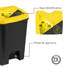 HOMYGO - 23L Pedal Trash Can For Recycling | Kitchen Bin For Paper, Organic, Plastic, And Glass Sorting - View 5