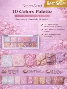 Rom&nd Better Than Palette 102g 00 Light And Glitter Garden | Eye Makeup Palette, Matte And Shimmer Eye Shadow, Sparkling Glittery, Various 10 Shades, Long Lasting, High Pigmented, Blendable - 00 Khu vườn ánh sáng và lấp lánh - Xem 1