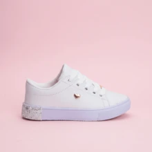 Girls' School Sneakers | Stylish And Durable, Perfect For School | Sizes 25 To 36 | GET YOURS NOW! - 白色閃光 - 查看 3