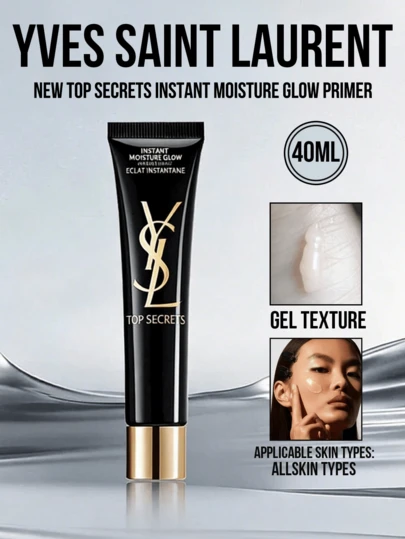  YSL Top Secrets Instant Moisture Glow Primer (Full-Size 40ml, Mini-Size 5ml) - Hydrating Face Primer, Gel Texture, Instant Radiance & Moisture Boost, Prepares Skin For Makeup, Long Lasting Dewy Finish, Suitable For All Skin Types, Travel Size & Mini Size, Luxury Skincare & Beauty, Women's Ideal Gift, YSL Best Seller, Smoothing & Brightening, Non-Greasy, Dermatologist Tested, Clean Beauty, Makeup Base Essential, Perfect For Dry & Dull Skin, Glowy Complexion, Must-Have For Party & Daily Use, Yves Saint Laurent Premium Beauty