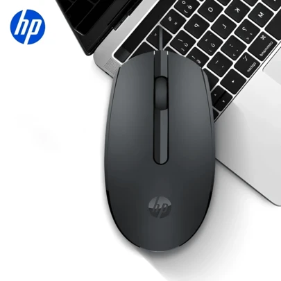  HP M10 Wired Mouse Minimalist Style PC Laptop Computer Mouses Silent Soft Voice Black/White Ergonomics Keyboard Original HP Wire Mouse For Gaming Business Office Mouse