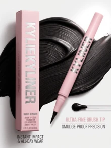 Kylie Cosmetics 液体眼影笔 001 黑色 0.01盎司/0.3毫升 持久防水 女友妻子母亲朋友生日毕业派对旅行露营户外活动校园旅行节日周年纪念日办公室冬季圣诞节特殊场合派对 - 001 Black - 查看 3