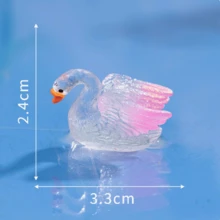 Glow-In-The-Dark Colorful Swan, Swan Car Decor, Micro Landscape Resin Small Figurine, Glow-In-The-Dark Swan Doll, Garden DIY Decoration Accessory Car & Desktop Ornament - Pink - View 4