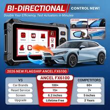 ANCEL FX6100 Bidirectional OBD2 Diagnostic Tool, With 15 Reset Functions, Supports EPB/BMS/SAS/DPF/ABS Bleeding/Injector Coding, Lifetime Free WiFi Updates, Perfect Gift For DIY Auto Enthusiasts - FX6100 - View 3