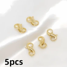 Khóa cài lò xo đôi hình số 8 mạ vàng 18K dùng để tự làm vòng cổ, kết nối đóng mở, khóa càng cua mạ vàng. - Khóa lò xo hai chiều hình số 8 - Xem 8