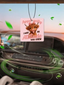 3pcs Cute Highland Cow Car Fragrance Diffuser Set, Funny Hanging Air Freshener, Suitable For Rear View Mirror, Long-Lasting Scent And Odor Removal. Pink Cow Design, Ideal For Female Car Decor And Cow Lover Gifts. Made Of Materials, Applicable To Cars, Trucks, SUVs, As Well As Home, Office, Bathroom, Closet, Dorm, And More, A Practical And Decorative Scented Gift. - Scented Tea - View 11