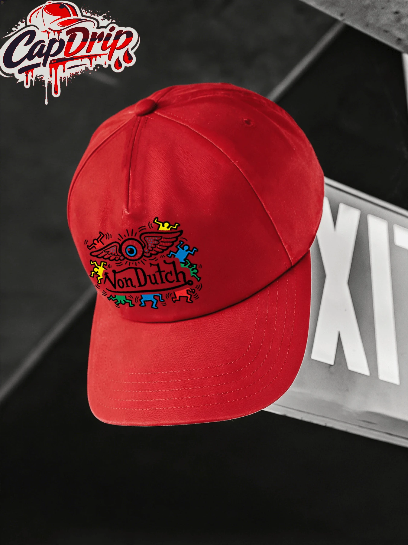 1pc Red Unisex Von-Dutchs Print Baseball Cap, Sun Hat, Curved Brim, Dad Cap. Suitable For Daily Use And Outdoor Activities. Outdoor Adjustable Sun Cap. Spring-Summer Travel, Tourism, Beach Vacation Hat. - 紅色 - 查看 1