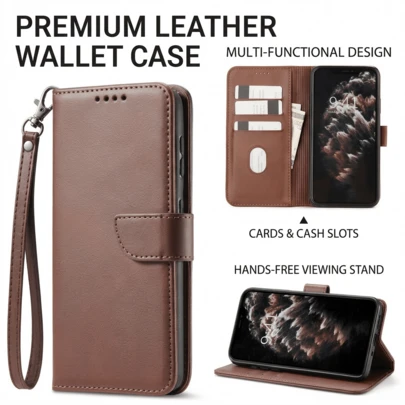 Cow Leather Flip Cover Shockproof Phone Case With Kickstand, High-Quality Printed Design, Suitable Compatible With Apple 17 Pro Max/15 Pro Max/14 Pro Max/13 Pro Max/12 Pro Max/11 Pro Max/XS Max/7/8 Plus, 11/12/13/14/15 Pro Max, Galaxy S10/20/21/22/23S24U/A05/A14/A24/A25/A34/A54, , Note 11/12/13 Pro, /HONOR 70/90/X7/X8/X6/X9 Series