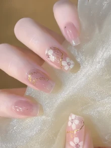 固化凝胶美甲贴，透明底胶，20片装，需使用UV灯固化，沙龙品质，持久耐用，ES20跨境批发代发货红皮书同款美甲贴纸，指尖美甲贴纸 - 彩色 - 查看 5