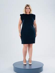 Women's Loose-Fitting Muscle Dress With Butterfly Sleeves, 100% Cotton Knit, Plus Size, Casual, Day/Night Outings, Perfect For Mom, Women, Aunts, Grandmas, And Gifts - 黑色 - 查看 5