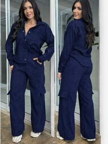 Chic Velvet Set - Màu xanh hải quân - Xem 2