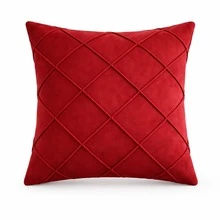 Set Of 4 Cushion Covers 40x40 Cm Premium Suede Decorative Luxury For Sofa, Living Room, Bedroom With Zipper - 4 紅 - 查看 10