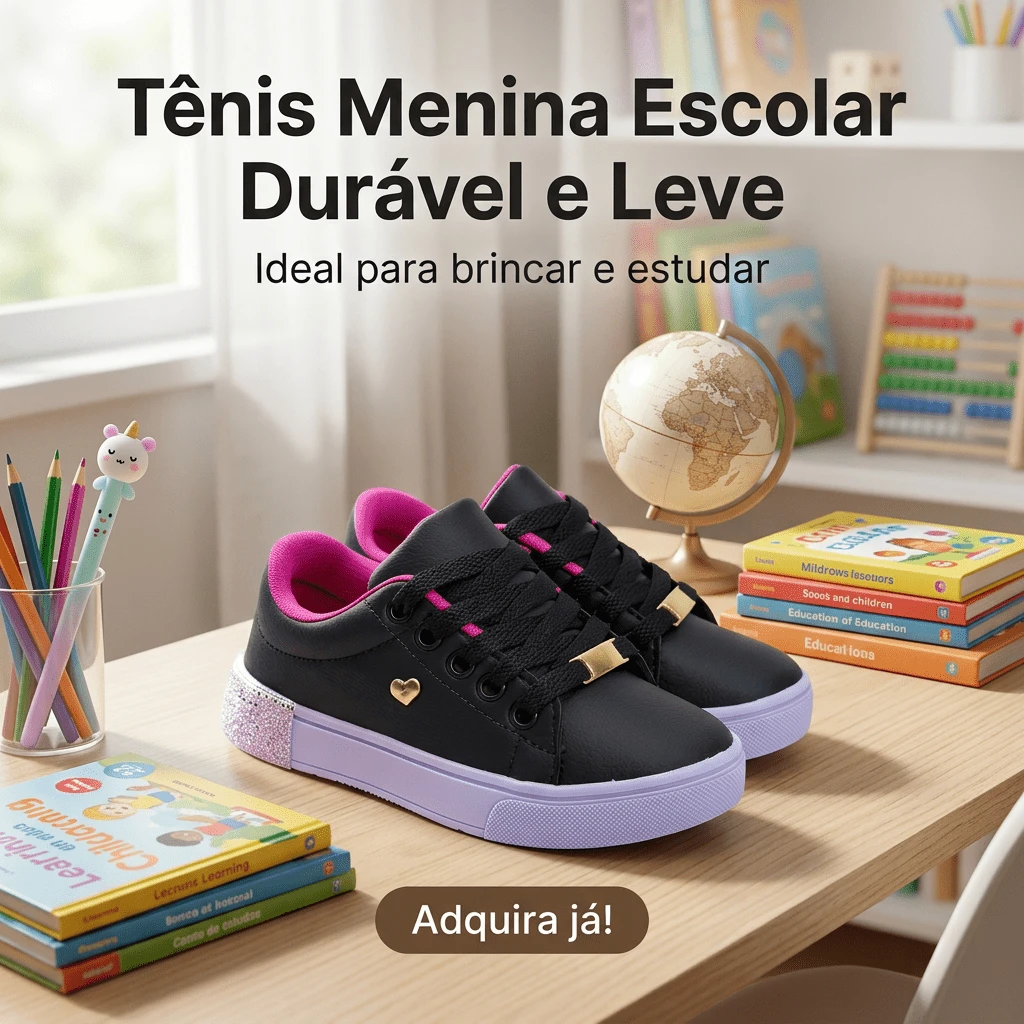 Girls' School Sneakers | Stylish And Durable, Perfect For School | Sizes 25 To 36 | GET YOURS NOW! - 黑色粉紅色閃光 - 查看 1