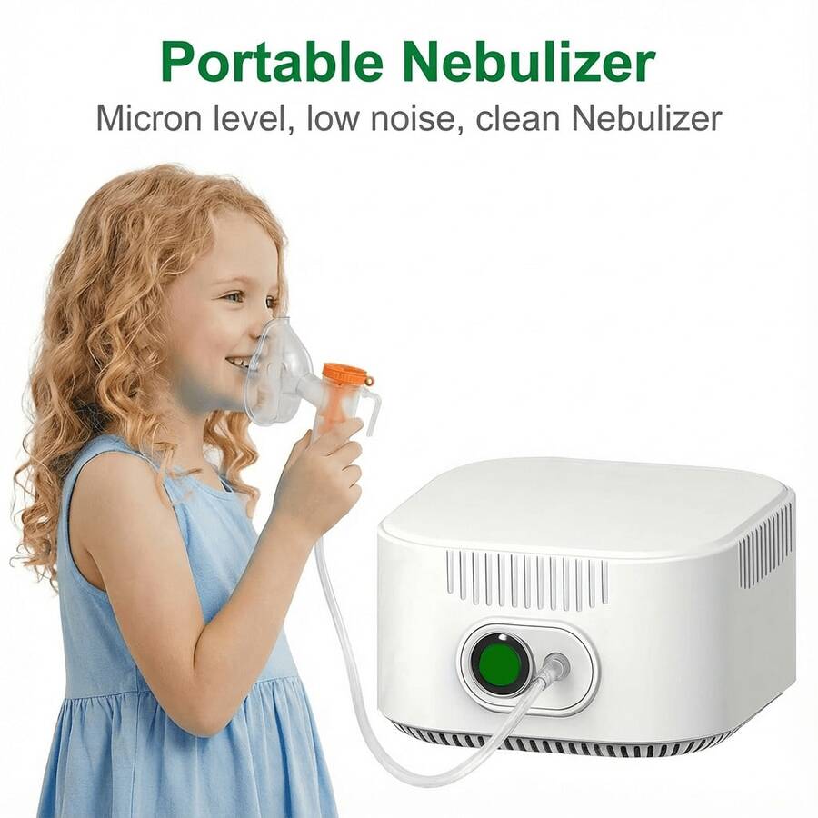 Portable Nebulizer Compressors - Nebulizer Device Featuring A Mask And Mouthpiece, Designed For Both Home And Travel Use For All Ages, Including Adults And Children, With A Compact Design And Self-Cleaning Function - [白色的] - 查看 1