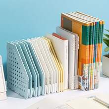 1pc 4-Panel Foldable Book Stand, Adjustable Student Desk Book Holder, Collapsible File Organizer, Book Storage Rack, Office & School Supplies, Suitable For Home, Book Decor, Bookshelf Organization And Stylish Book Display, Large Capacity, Sturdy, Applicable For Desk Storage, Desktop Decor, Student Gift, Study Room Organization, Convenient Storage, Room Decoration, Office Desk Accessory, Living Room Decor, Back To School Gift - White - View 4