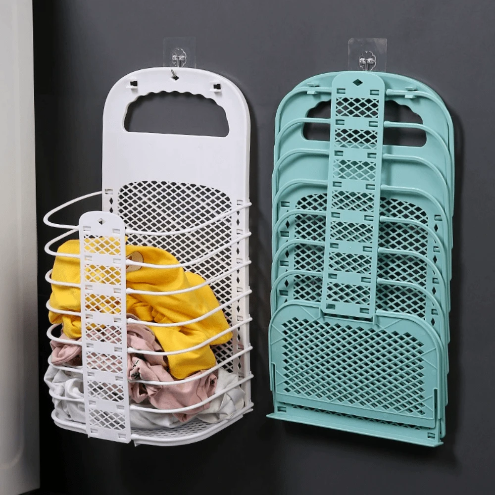 Cesta grande de almacenamiento de ropa sucia, cesto de ropa sucia plegable montado en la pared, resistente para el cuarto de lavado, el baño, el dormitorio