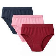 Kit Calcinha Plus Size Cintura Alta 100 % Algodão/Cotton - Multicolorido - Visão 3