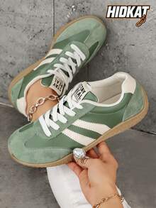 Hidkat Women's Summer Casual Flat Soft Bottom Non-Slip Splicing Color Outdoor Sports Shoes, Suitable For Spring And Autumn - 667 Green - View 10