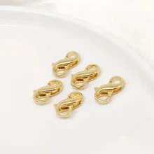 Khóa cài lò xo đôi hình số 8 mạ vàng 18K dùng để tự làm vòng cổ, kết nối đóng mở, khóa càng cua mạ vàng. - Khóa lò xo hai chiều hình số 8 - Xem 6