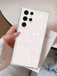 1 chiếc ốp lưng điện thoại họa tiết bướm hồng thời trang | Ốp bảo vệ TPU mềm trong suốt, chống rơi vỡ, chống trầy xước - Tương thích với Samsung Galaxy A04e/12/A13/A14/A34/A50/A52/A53/A54/S21/S22/S23/S24/S25/S25Ultra và các dòng khác, phong cách retro, dùng được cho bản thân hoặc làm quà tặng cho bạn bè. - Nhiều màu - Xem 3