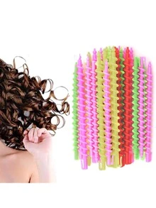 1 Gói (khoảng 20 chiếc) Dụng cụ uốn tóc xoắn ốc không dùng nhiệt, Phụ kiện tạo kiểu tóc DIY - Nhiều màu - Xem 2