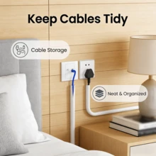 1pc 1/3/5M White Self-Adhesive Cable Concealer, Suitable For Installation On Desktops, Walls And Floors, Prevent Exposed Wires From Causing Tripping Hazards, Hide Soft Cable Channels, Decorative Wire Protector - B - View 8