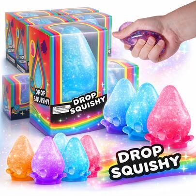 成人桌面减压捏捏球，水滴造型感官装饰，柔软有弹性，办公桌配件，缓解焦虑，提升专注力，精美礼品