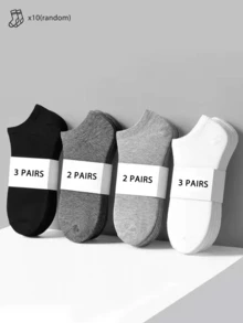 1/5/10/20/40/60/80 Pairs Men/Unisex Solid Color Thin Ankle Socks, Summer - Multicolor - View 6