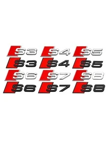 Audi S3 S4 S5 S6 S7 S8 Trunk Metal 3D Logo Sticker, Strong Adhesive Backing Easy To Apply, Suitable For Audi Full Series Vehicle Exterior Modification - Car Stickers and Car Logos - View 2