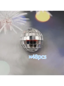 20pcs Mini Disco Balls - 70s Retro Silver Reflective Glass Hanging Decor, Suitable For Aesthetic Room Decoration, Wedding, Party, Christmas Holiday Decoration 1/10/33/48pcs - Clear - View 15