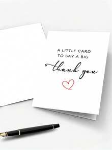 1pc Universal Thank You Card With White Envelope - "Simple Words, Endless Gratitude" | 4.7*6.7 Inches | Suitable For Family/Colleagues/Teachers/Friends, Minimalist Practical Design, Appropriate Size - A - View 3