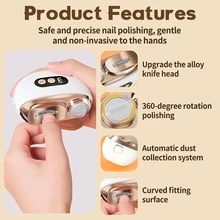 Máy cắt và đánh bóng móng tay điện tử thông minh 2 trong 1, sạc USB, pin lithium-polymer 500mAh, tích hợp chức năng chống cắt, mài và chiếu sáng, lý tưởng cho việc làm móng, giũa, đánh bóng và tạo hình móng, món quà hoàn hảo. - màu trơn - Xem 6