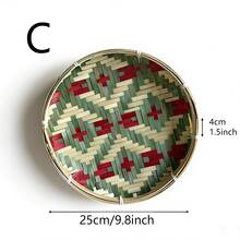 BWIC 1 Bamboo Decorative Tray, Household Drying Storage Basket, Home Supplies, Holiday Gift Creative Home Plate, Mini Bamboo Products | Suitable For All Seasons,Homestay Decoration, Photography Props, Dining Table Storage - Multicolor - View 14