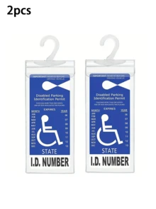 2/4pcs Disabled Slogan Sign PVC Hook Bag, Parking Sign Bag, Disability Card Card Car Hanging Bag Keep You Handicap Parking Placard - 2pcs - View 12