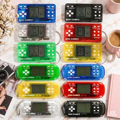 [12 Pcs]Handheld Game For Kids - FAMILY POCKET Portable Classic Ontroller, Retro Arcade Video Game Party Favors, Video Game Keychain, Mini Gamer Party Favors, Gaming Party Decorations, Children's Birthday Party Gift , Classroom Prizes, Goodies Bags Stuffer