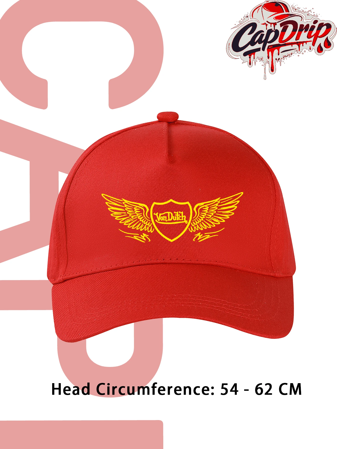 Black 1pc Unisex Von-dutchs Print Baseball Cap, Sun Hat, Curved brim, Dad Cap. Suitable For Daily Use and Outdoor Activities. Outdoor Adjustable Sun Cap. Spring-Summer Travel, Tourism, Beach Vacation Hat. - Rojo - Ver 1