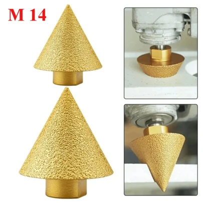 Lưỡi cưa kim cương 38mm M14 đầu vát, lưỡi cưa kim loại dùng để cắt gạch, cán tròn, không cần điện, lý tưởng để cắt tỉa và mở rộng lỗ trên gạch, lưỡi cưa.