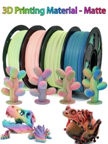 1pc - 3D Printing Filament, Matte Rainbow Multicolor Gradient, 250g (0.55lbs) PLA Material, Suitable For 3D Printers, 1.75mm Diameter, Precision +/- 0.03mm - Compatible With Most FDM Printers And 3D Pens, For Art, Architectural Modeling And Jewelry Design, Art Printing And Fine Mold Making. - View 2