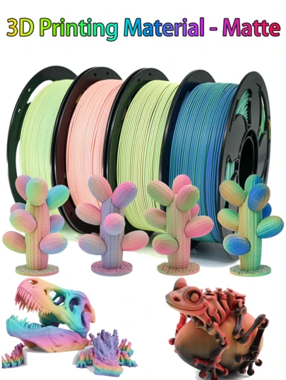 1 pieza - Consumibles para impresora 3D, arcoíris mate de color multicolor con degradado rápido, 250 gramos (0,55 libras) de material PLA, adecuado para impresoras 3D, con un diámetro de 1,75 mm y alta precisión/-0,03 mm - Compatible con la mayoría de las impresoras FDM y bolígrafos 3D, utilizado para arte, modelos arquitectónicos y diseño de joyas, impresión de arte y fabricación de moldes finos.