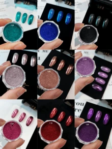 18 Colors Super Bright Mirror Nail Powder, High Gloss Metallic Nail Art Pigment, Easy For DIY Home And Professional Nail Salon Use - Multicolor - View 13