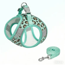 Fashionable Leopard Print Breathable Mesh Harness Vest For Small/Medium Pets, Reflective Soft Pad Pet Vest For Easy Control & Training, Suitable For 3-20 Lbs Cats & Dogs, Indoor/Outdoor Use - Multicolor - View 26