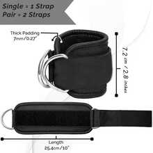 1pc Heavy Duty Ankle Strap With Double D-Rings, Adjustable Buckle Closure, Anti-Slip Fitness Rope Suitable For Cable Machine, Leg Pressure, Deadlift, Strength Training Ankle Protector, Secure Fit, For Home And Gym, Fitness Accessory - Multicolor - View 2