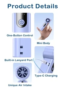 1pc Mini Portable Handheld Fan, Lightweight Personal Cooling Fan - Perfect For Setting Spray After Makeup, 1000mAh Long-Lasting Battery, Powerful Portable Fan, Suitable For Outdoor Camping, Travel, Beach, Sports, Office And School, Summer Cooling Essential - Ideal Gift For Bridesmaids, Moms, Graduates - Mini Fan - View 6